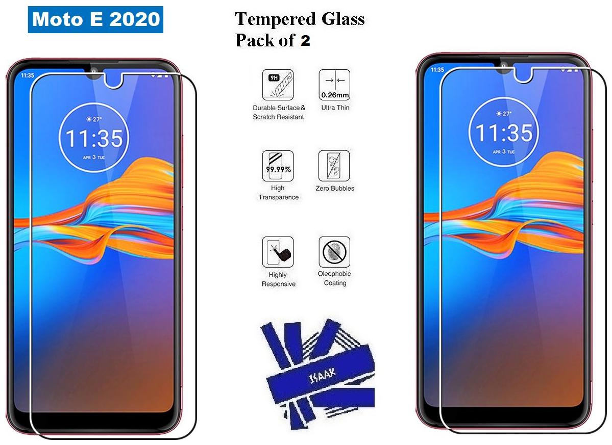 

Moto E 2020 Full Coverage with Full Glue Tempered Glass (Pack of 2)