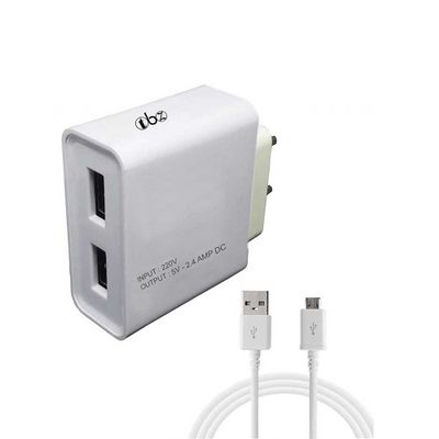 

Motorola Supported Wall Charger Travel Charger Mobile Charger Dual Port USB Adapter With Micro USB Cable By TBZ Smart And Fast Charging 2 4 AMP