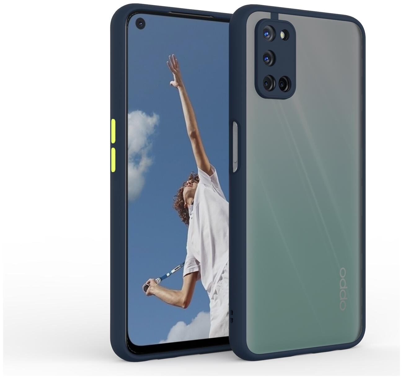 

MPE Rubber Back Cover For OPPO A52 ( Blue )