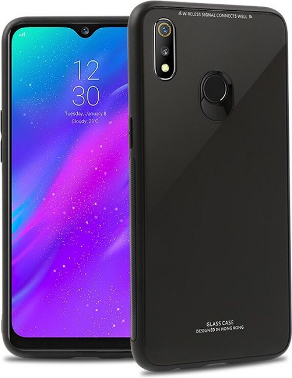 

MPE Glass Rubber Back Cover For Samsung Galaxy A20 ( Black )
