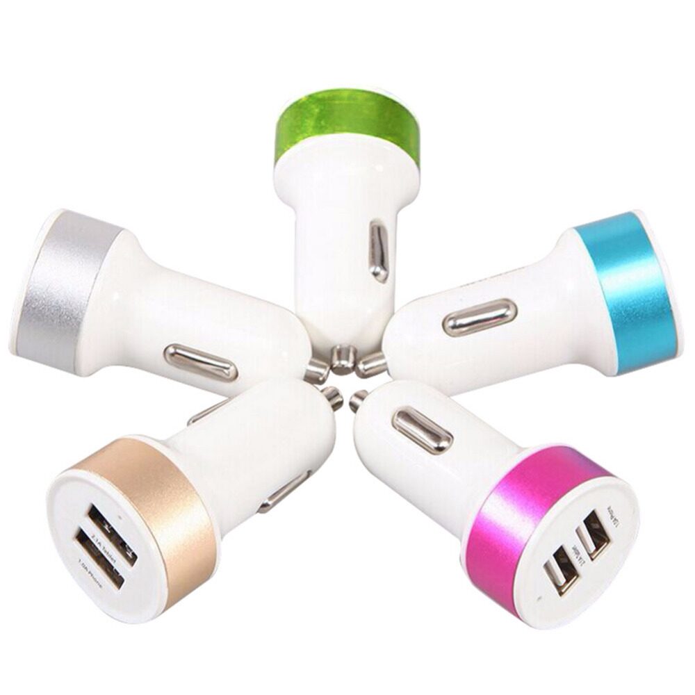 

QUXXA 2 USB Port Universal Car Charger For Hi Speed Charging Support (Assorted Color)