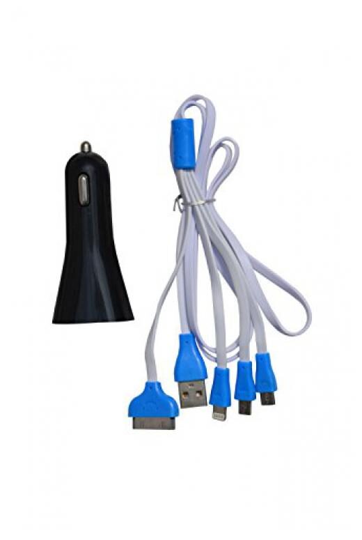 

QUXXA Combo of Dual Port Car Charger with 4 in 1 Charging Cable