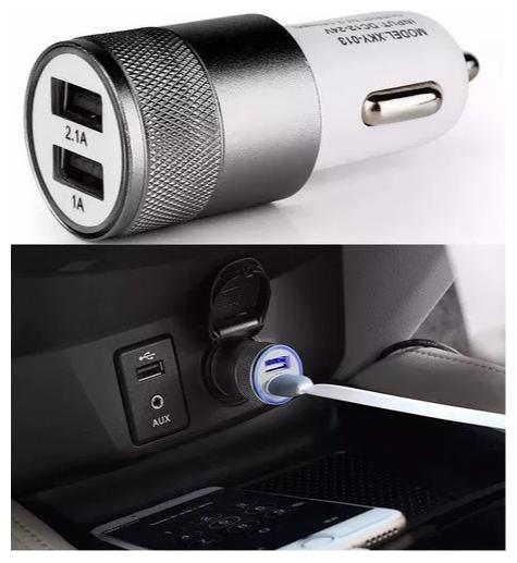 

QUXXA High Speed 2 USB Port Metal Car Charger Adapter For Android Iphones (Assorted Color)