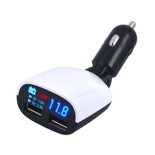 

QUXXA QC3 0 Car Bluetooth Transmitter Led Display with 2 USB Charging Point