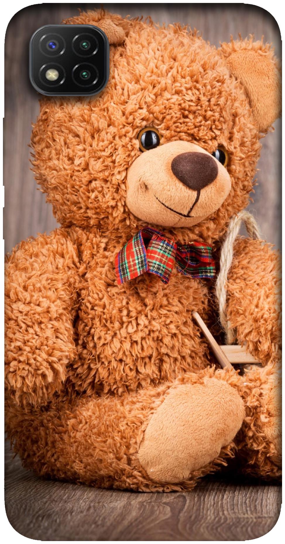 

NCA SALER Teddy Designer Back Cover Printed Mobile Back Case And Cover For Poco C3 Brown