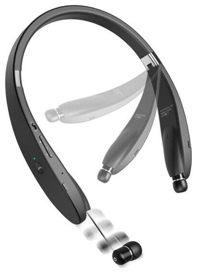

Neckband Wireless HiFi Sound Headset w Retractable Earbuds for Smartphones