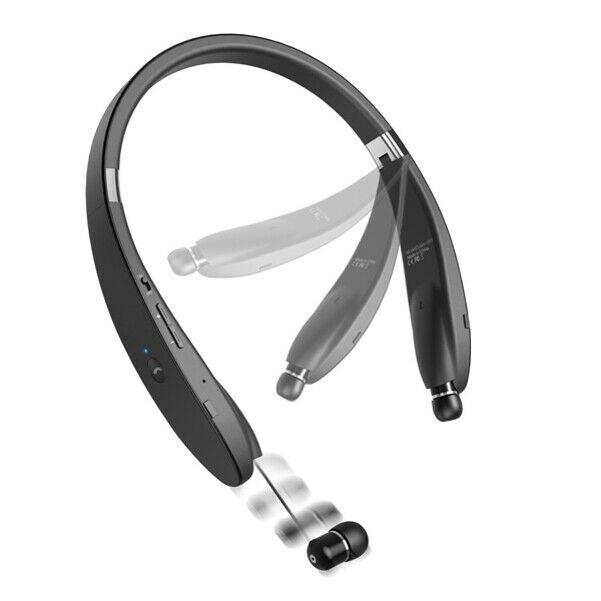 

Neckband Wireless HiFi Sound Headset w Retractable Earbuds for Smartphones