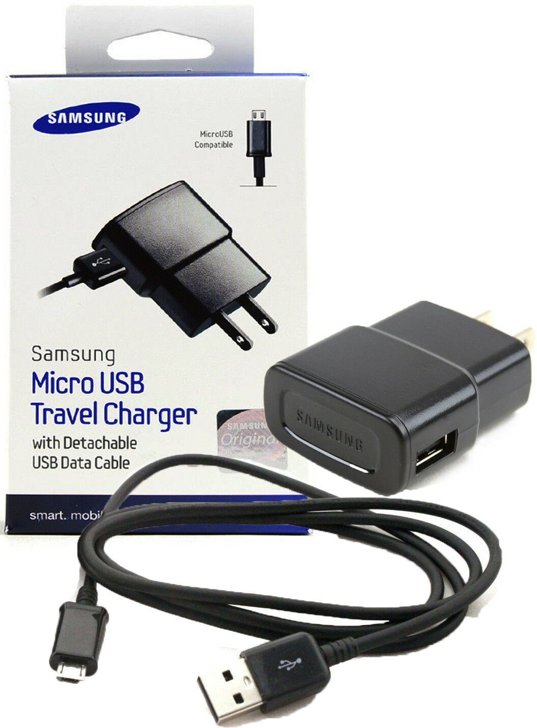 

New Samsung Wall Travel Charger Power Adapter Detachable Micro USB Data Cable
