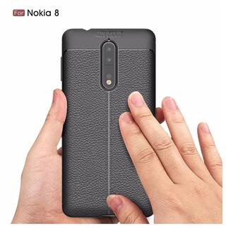 Buy Nokia 8 Cover Case Premium Look Back Case Leather Texture