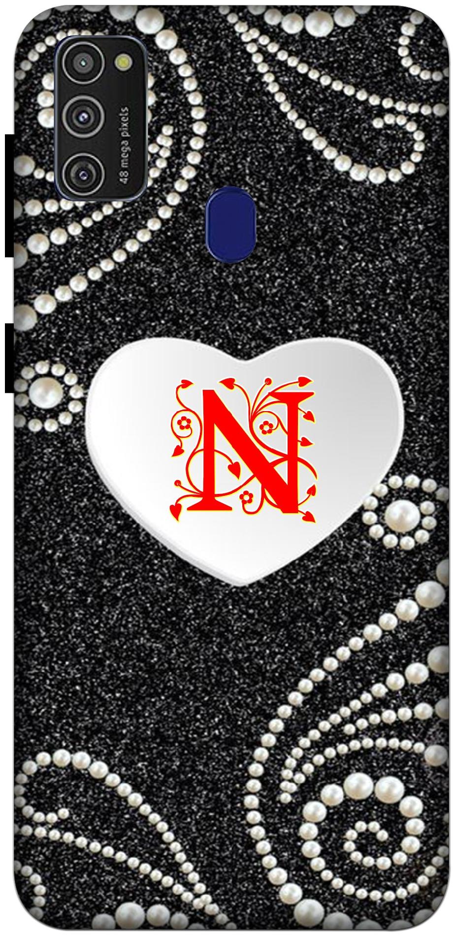 

Oducos Designer Printed Hard Back Case and Cover for Samsung Galaxy M21 N Name N Symbols N Letter N Alphabet N Design N Art with Love Heart