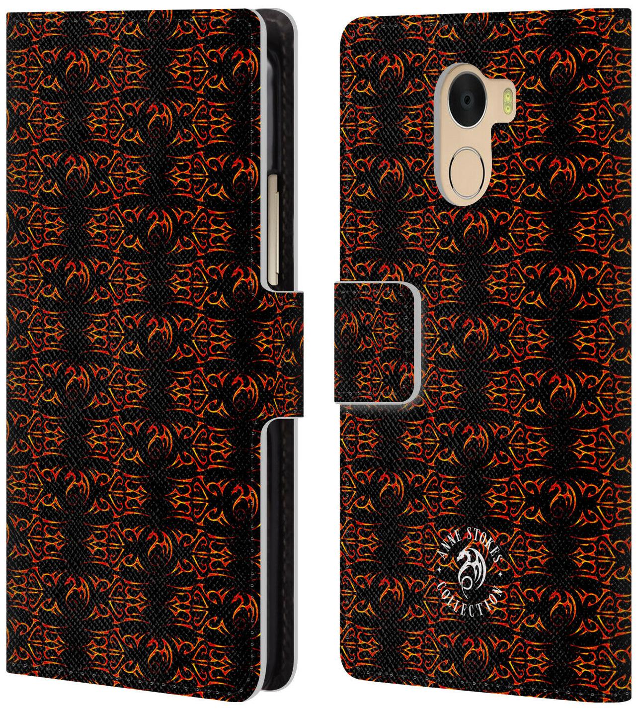 

OFFICIAL ANNE STOKES FIRE TRIBAL LEATHER BOOK CASE FOR WILEYFOX ESSENTIAL