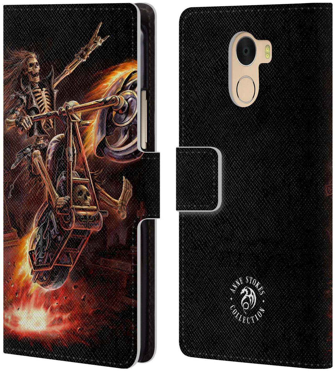 

OFFICIAL ANNE STOKES FIRE TRIBAL LEATHER BOOK CASE FOR WILEYFOX ESSENTIAL