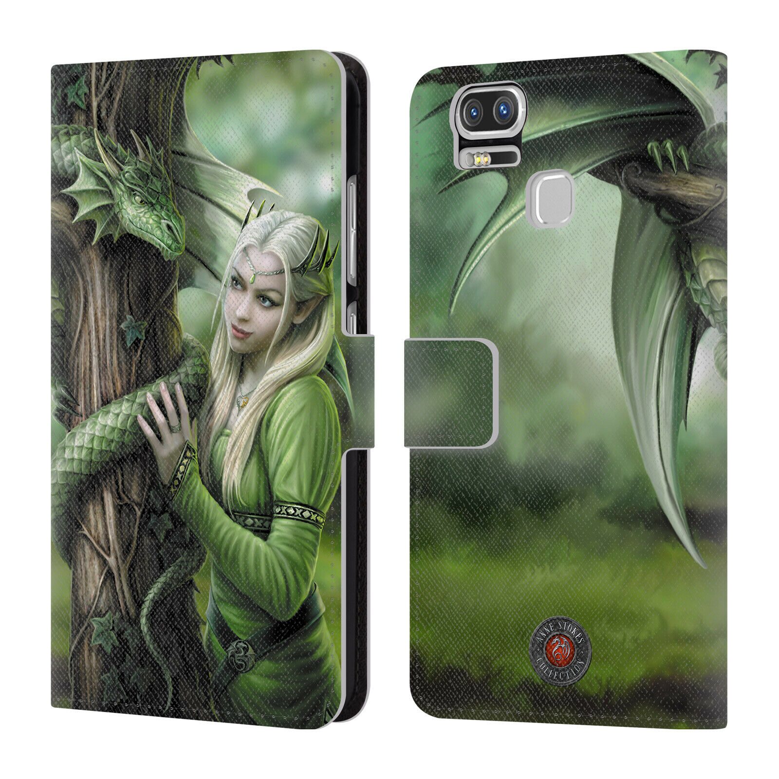 

OFFICIAL ANNE STOKES DRAGON FRIENDSHIP LEATHER BOOK CASE FOR ASUS ZENFONE PHONES