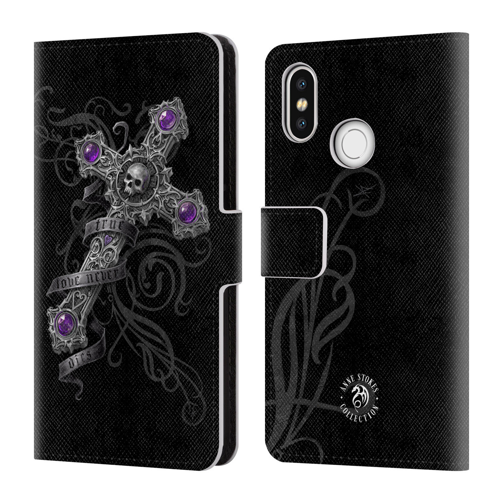 

OFFICIAL ANNE STOKES DARK HEARTS LEATHER BOOK WALLET CASE FOR XIAOMI PHONES