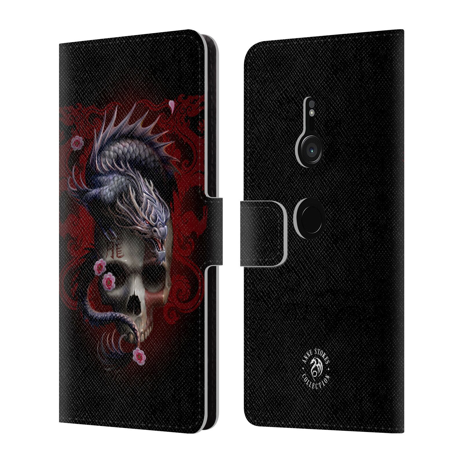 

OFFICIAL ANNE STOKES ORIENTAL SKULL LEATHER BOOK WALLET CASE FOR SONY PHONES 1