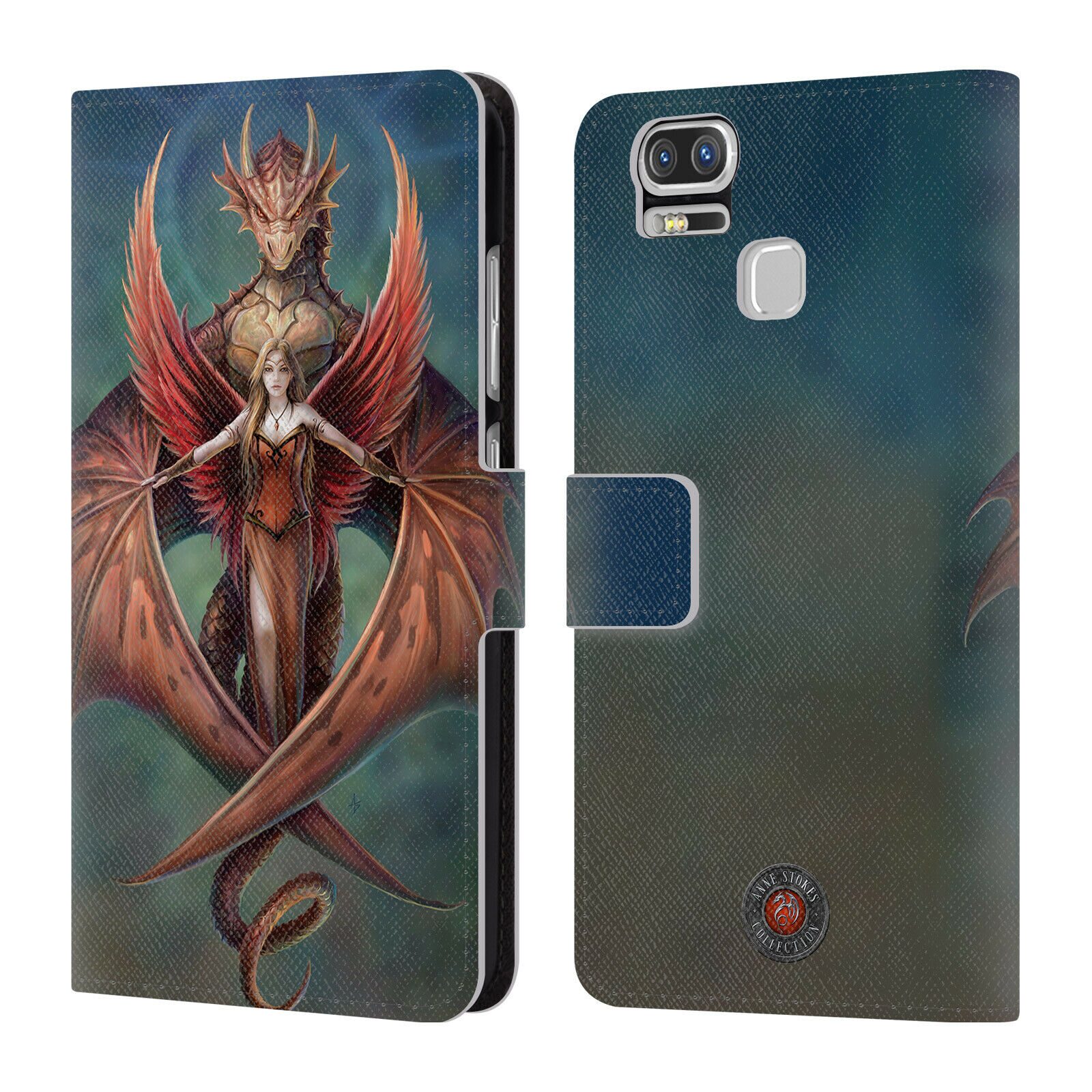 

OFFICIAL ANNE STOKES DRAGON FRIENDSHIP LEATHER BOOK CASE FOR ASUS ZENFONE PHONES