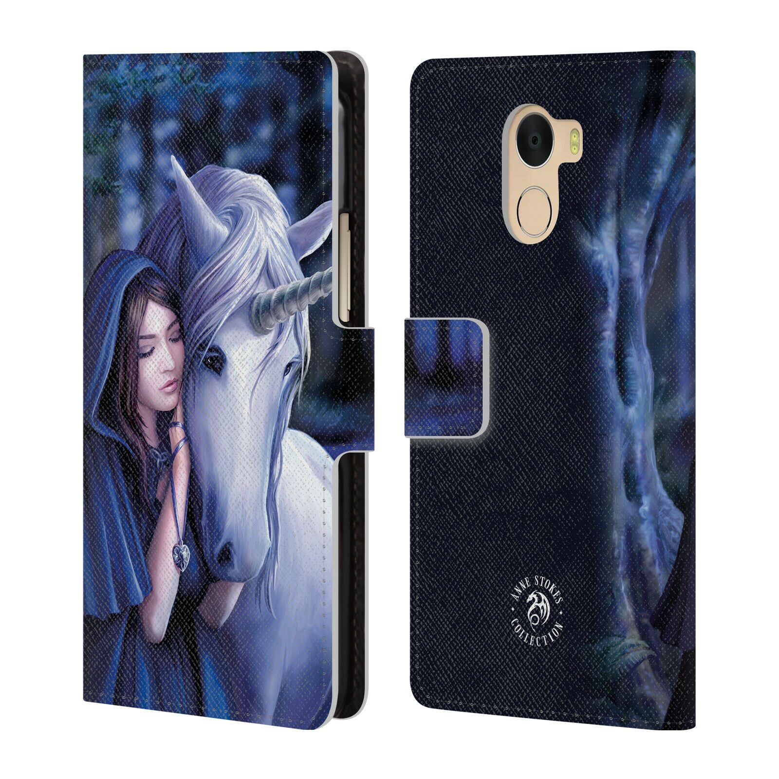 

OFFICIAL ANNE STOKES UNICORNS 2 LEATHER BOOK CASE FOR WILEYFOX ESSENTIAL