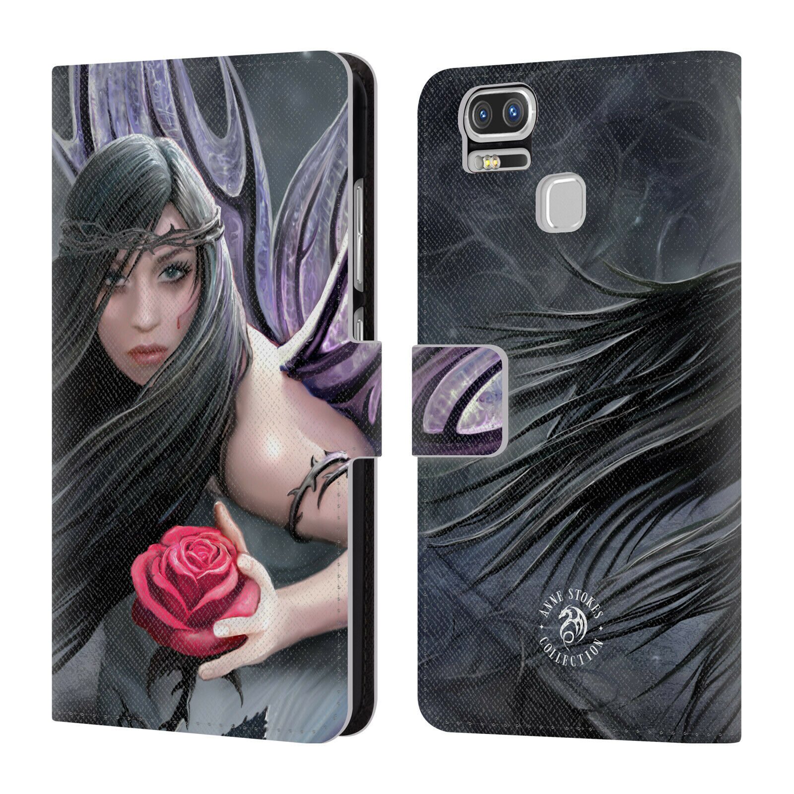 

OFFICIAL ANNE STOKES DARK HEARTS LEATHER BOOK CASE FOR ASUS ZENFONE PHONES