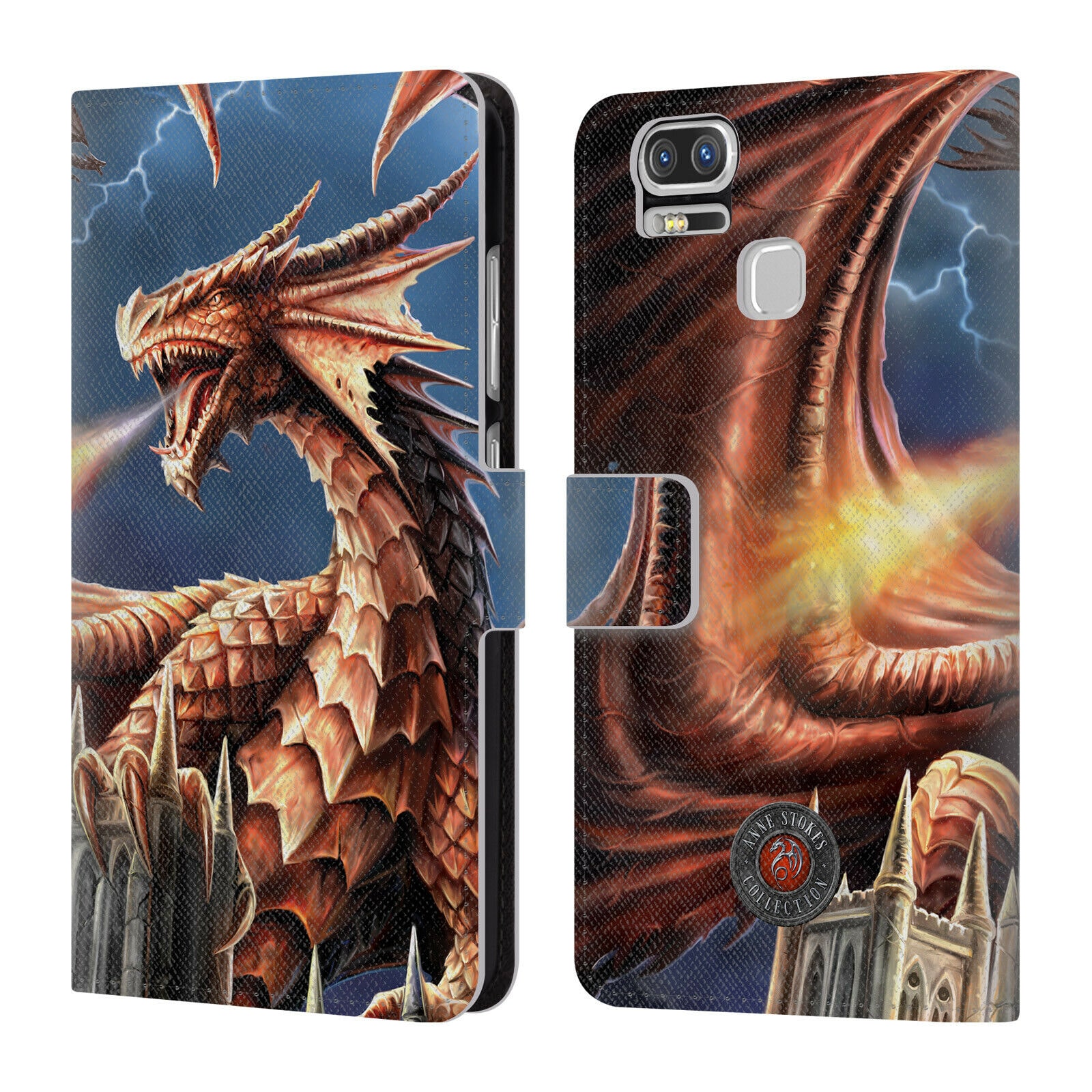 

OFFICIAL ANNE STOKES DRAGONS LEATHER BOOK WALLET CASE FOR ASUS ZENFONE PHONES