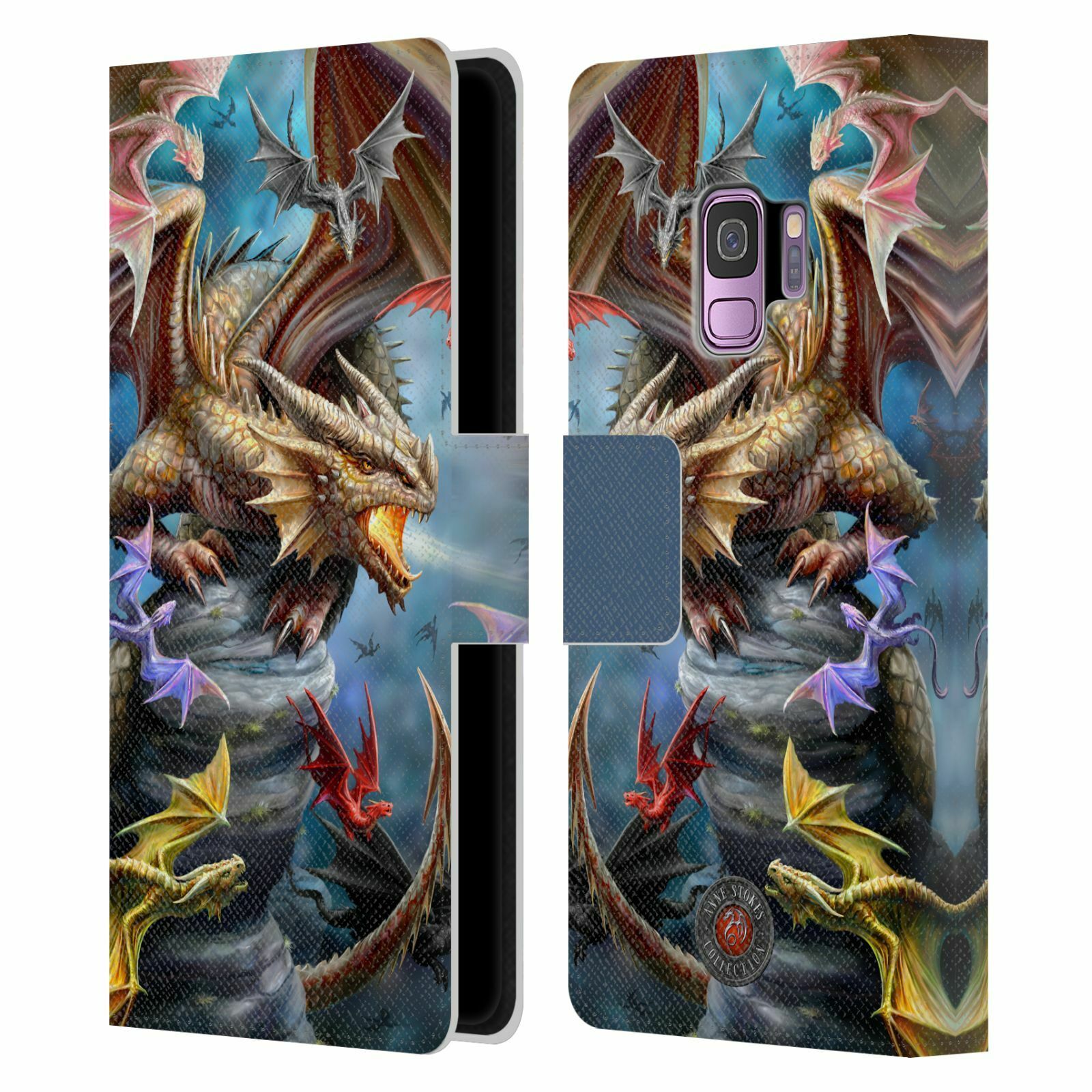 

OFFICIAL ANNE STOKES DRAGONS 4 LEATHER BOOK WALLET CASE FOR SAMSUNG PHONES 1