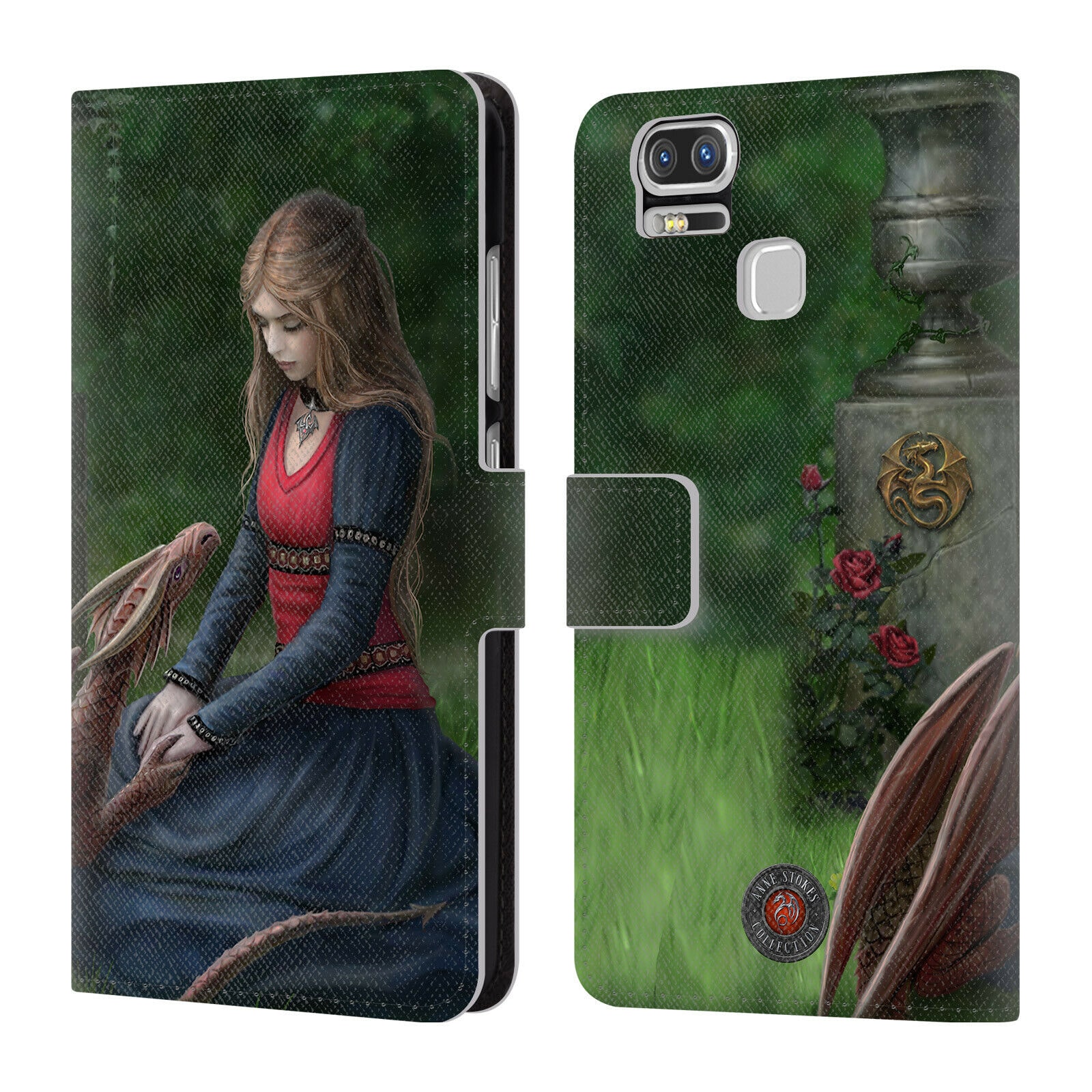 

OFFICIAL ANNE STOKES DRAGON FRIENDSHIP LEATHER BOOK CASE FOR ASUS ZENFONE PHONES