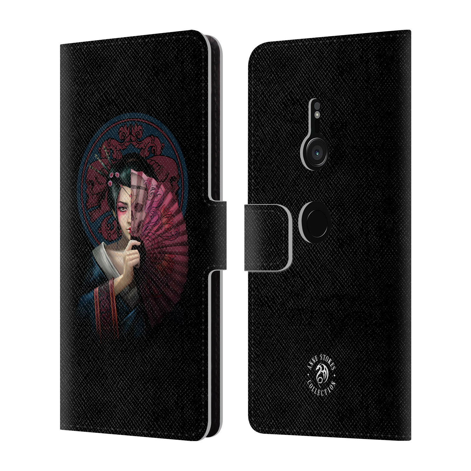 

OFFICIAL ANNE STOKES ORIENTAL SKULL LEATHER BOOK WALLET CASE FOR SONY PHONES 1