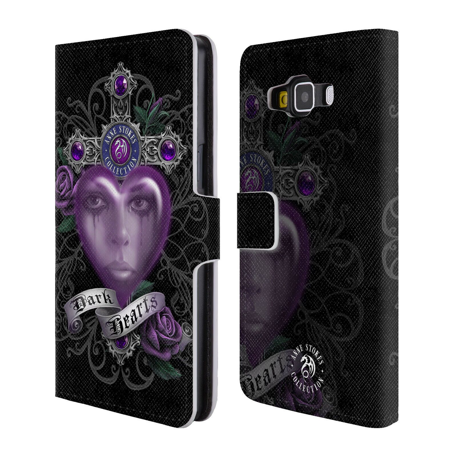

OFFICIAL ANNE STOKES DARK HEARTS LEATHER BOOK WALLET CASE FOR SAMSUNG PHONES 2