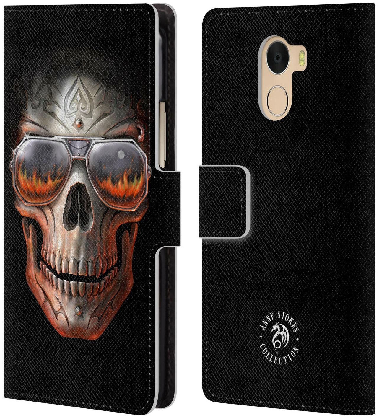 

OFFICIAL ANNE STOKES FIRE TRIBAL LEATHER BOOK CASE FOR WILEYFOX ESSENTIAL