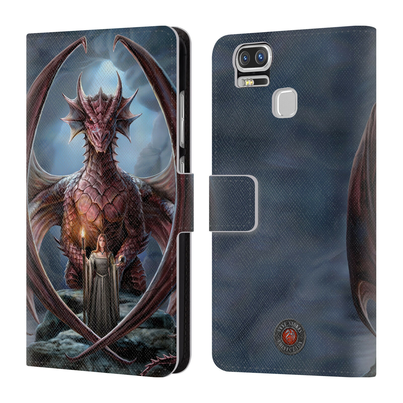 

OFFICIAL ANNE STOKES DRAGON FRIENDSHIP LEATHER BOOK CASE FOR ASUS ZENFONE PHONES