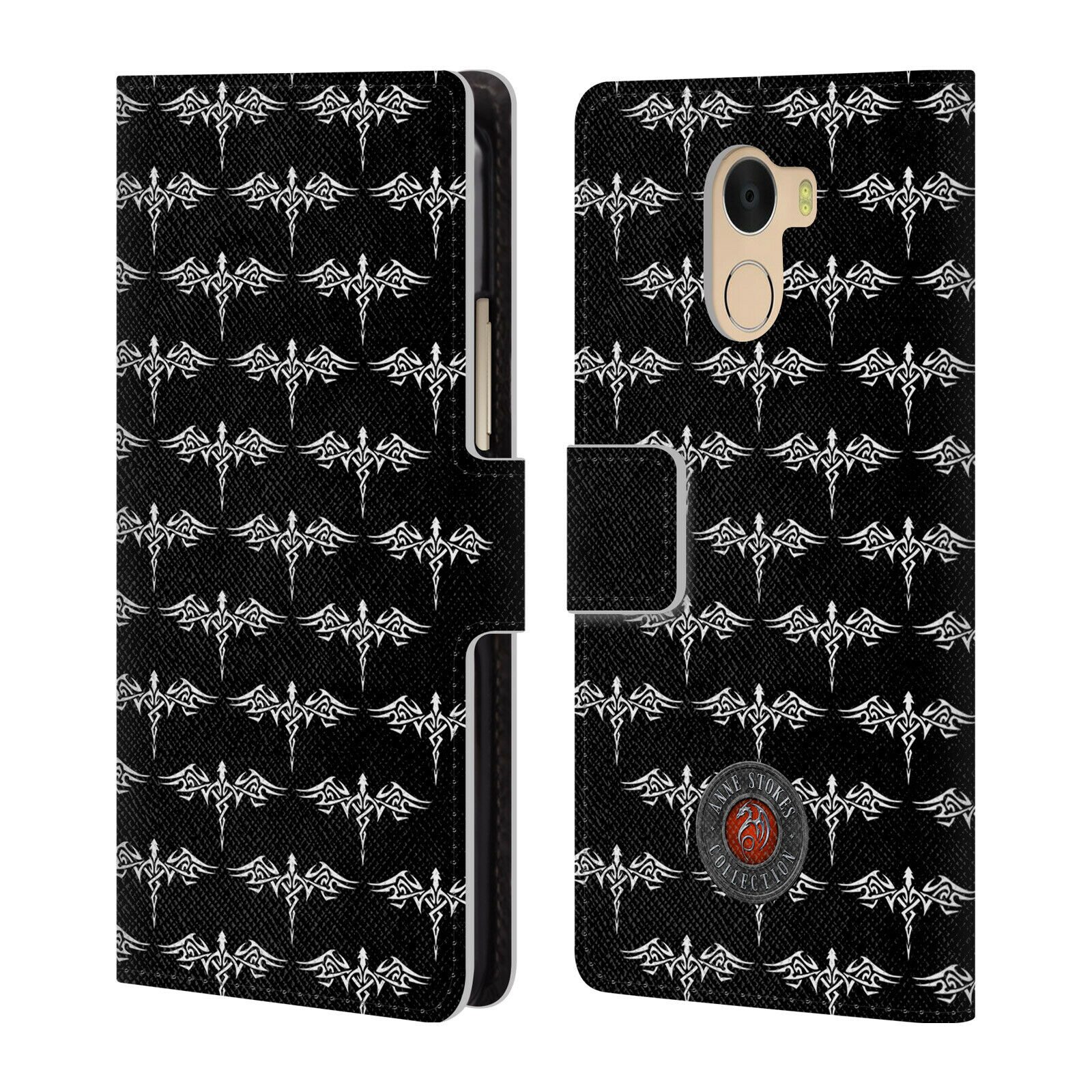 

OFFICIAL ANNE STOKES FIRE TRIBAL LEATHER BOOK CASE FOR WILEYFOX ESSENTIAL