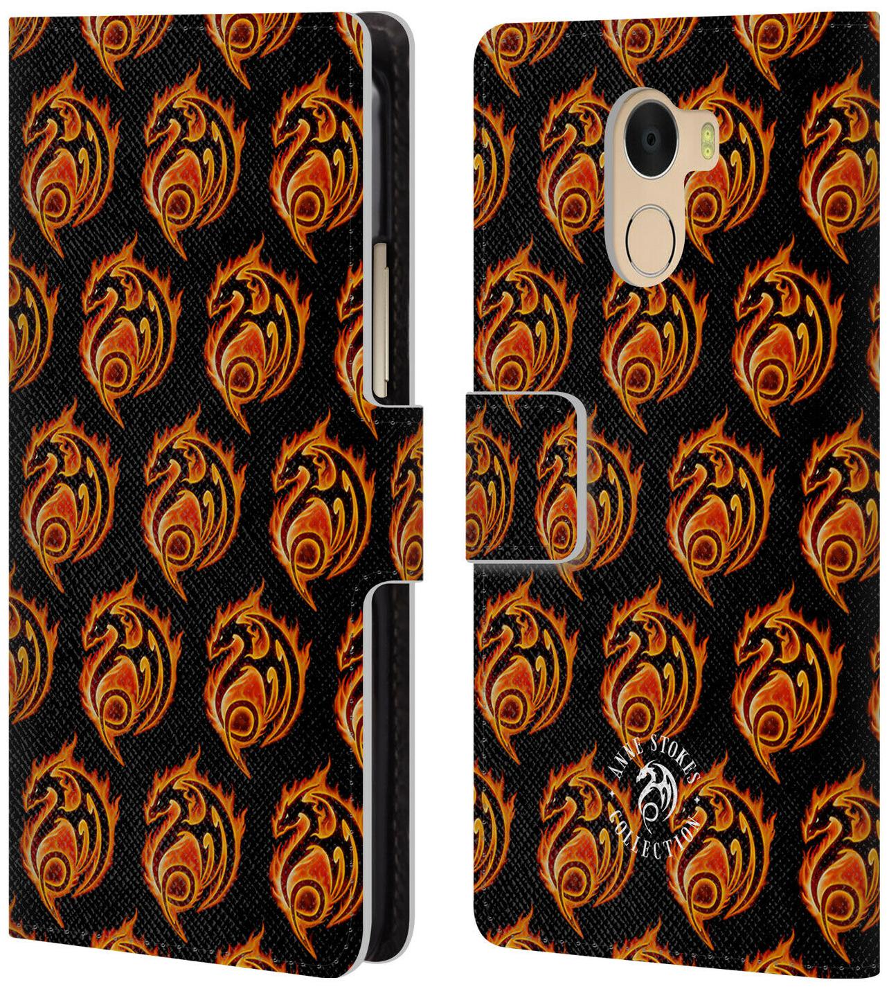 

OFFICIAL ANNE STOKES FIRE TRIBAL LEATHER BOOK CASE FOR WILEYFOX ESSENTIAL