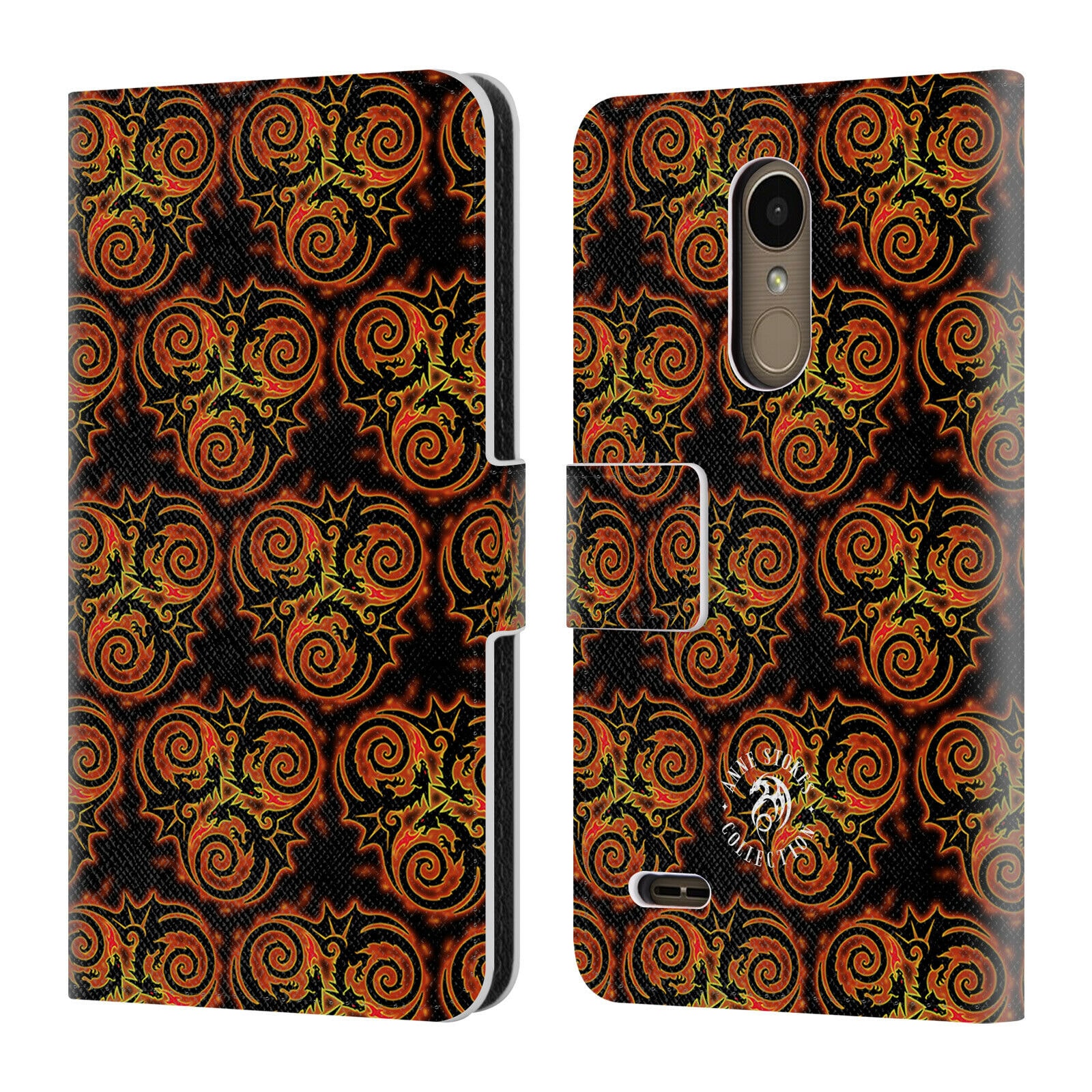 

OFFICIAL ANNE STOKES FIRE TRIBAL LEATHER BOOK WALLET CASE COVER FOR LG PHONES 1