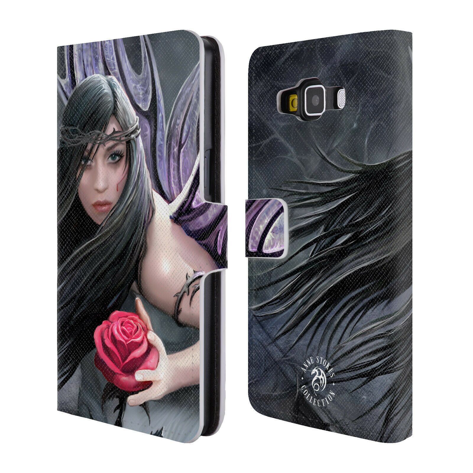 

OFFICIAL ANNE STOKES DARK HEARTS LEATHER BOOK WALLET CASE FOR SAMSUNG PHONES 2