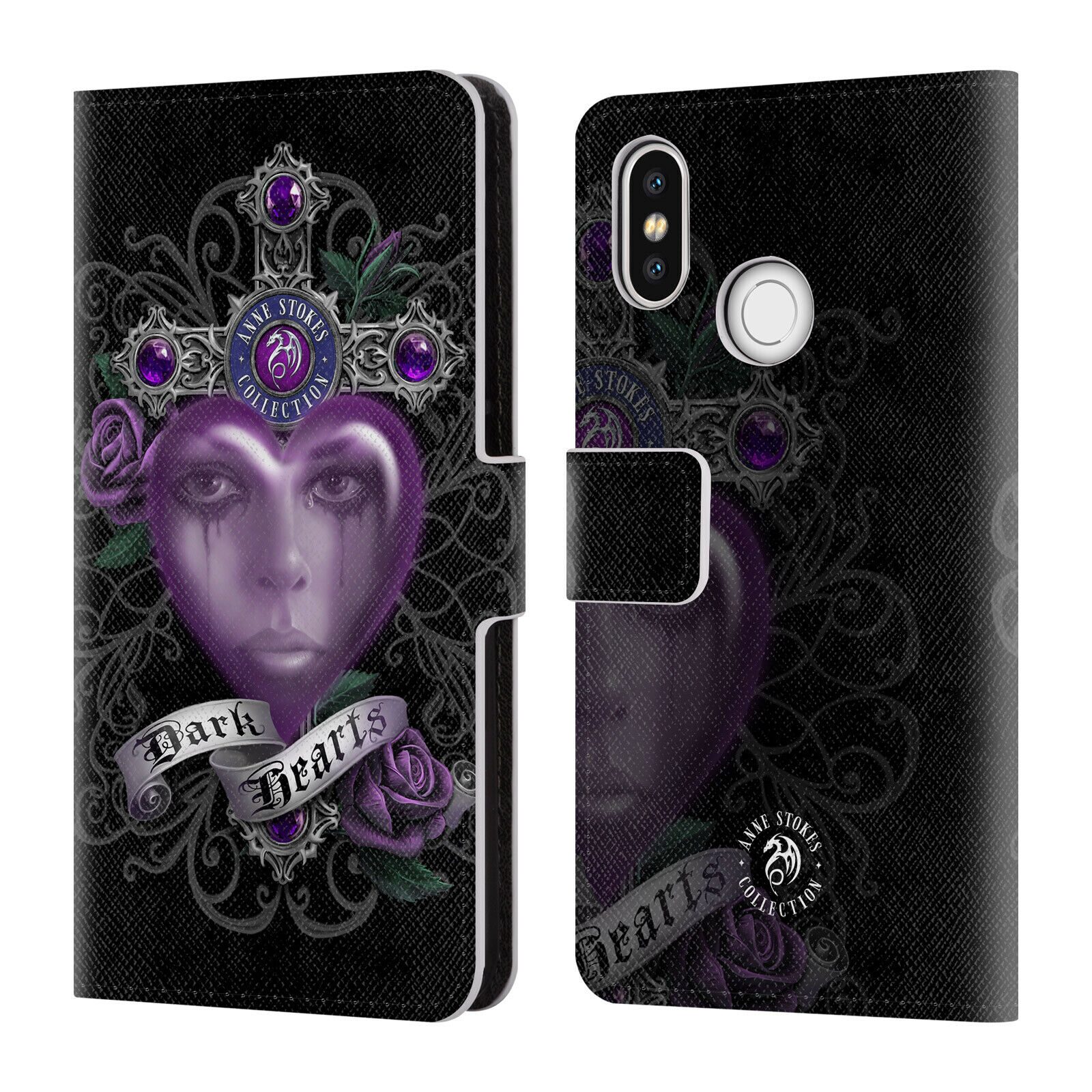 

OFFICIAL ANNE STOKES DARK HEARTS LEATHER BOOK WALLET CASE FOR XIAOMI PHONES