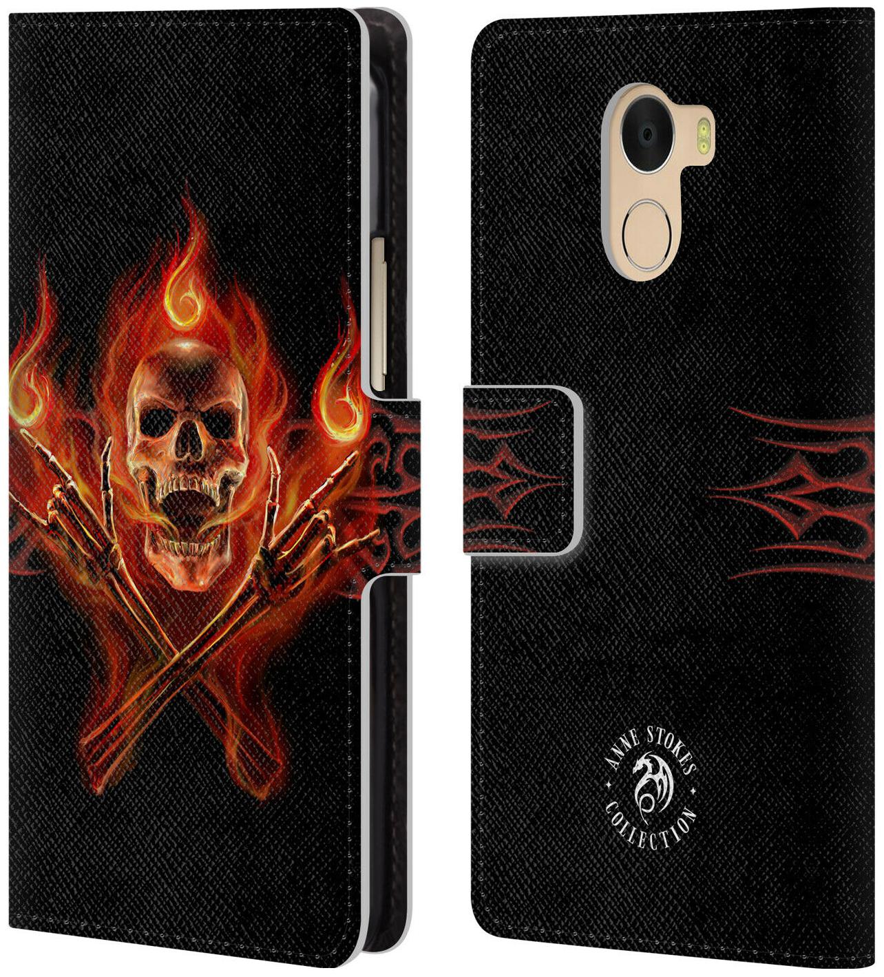 

OFFICIAL ANNE STOKES FIRE TRIBAL LEATHER BOOK CASE FOR WILEYFOX ESSENTIAL