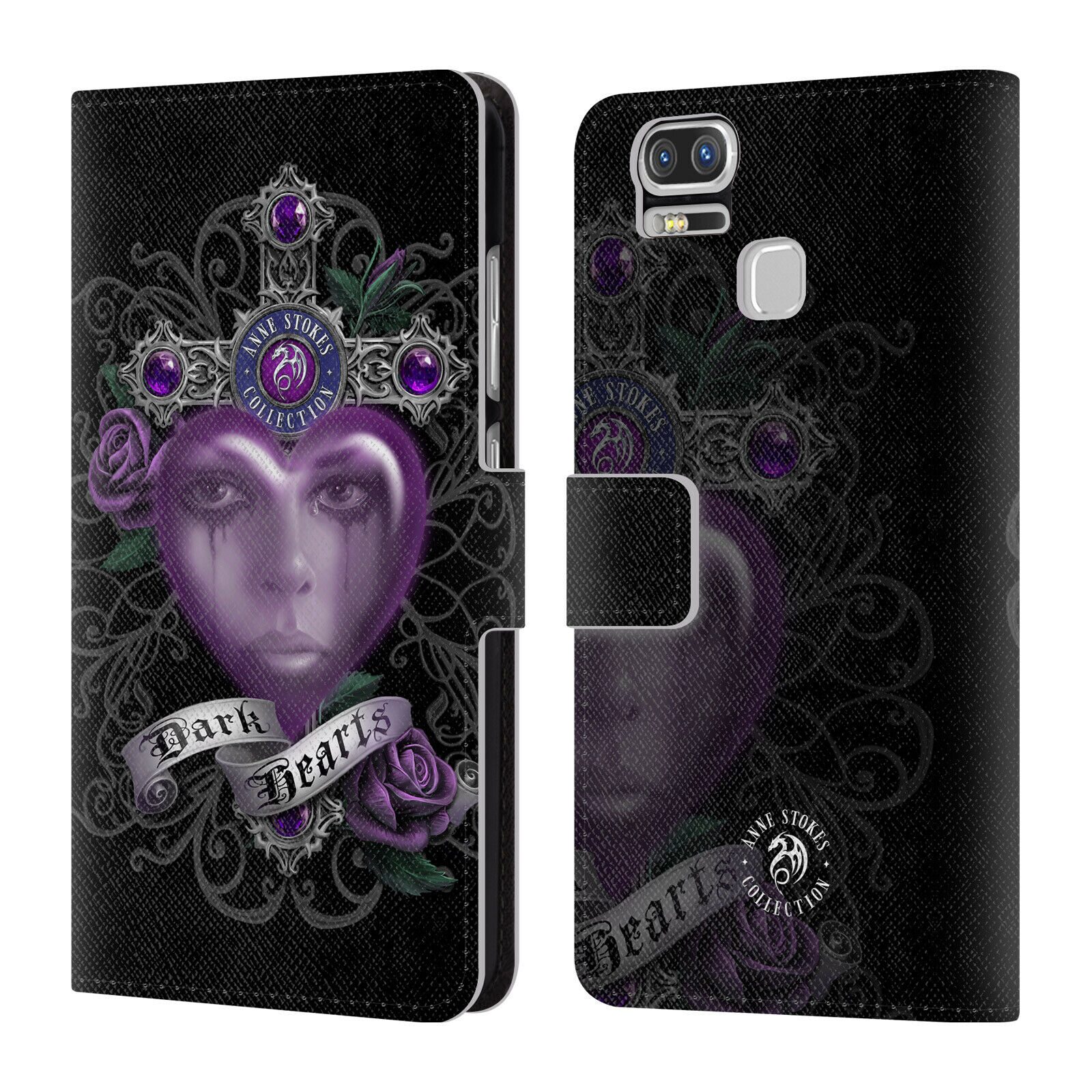 

OFFICIAL ANNE STOKES DARK HEARTS LEATHER BOOK CASE FOR ASUS ZENFONE PHONES