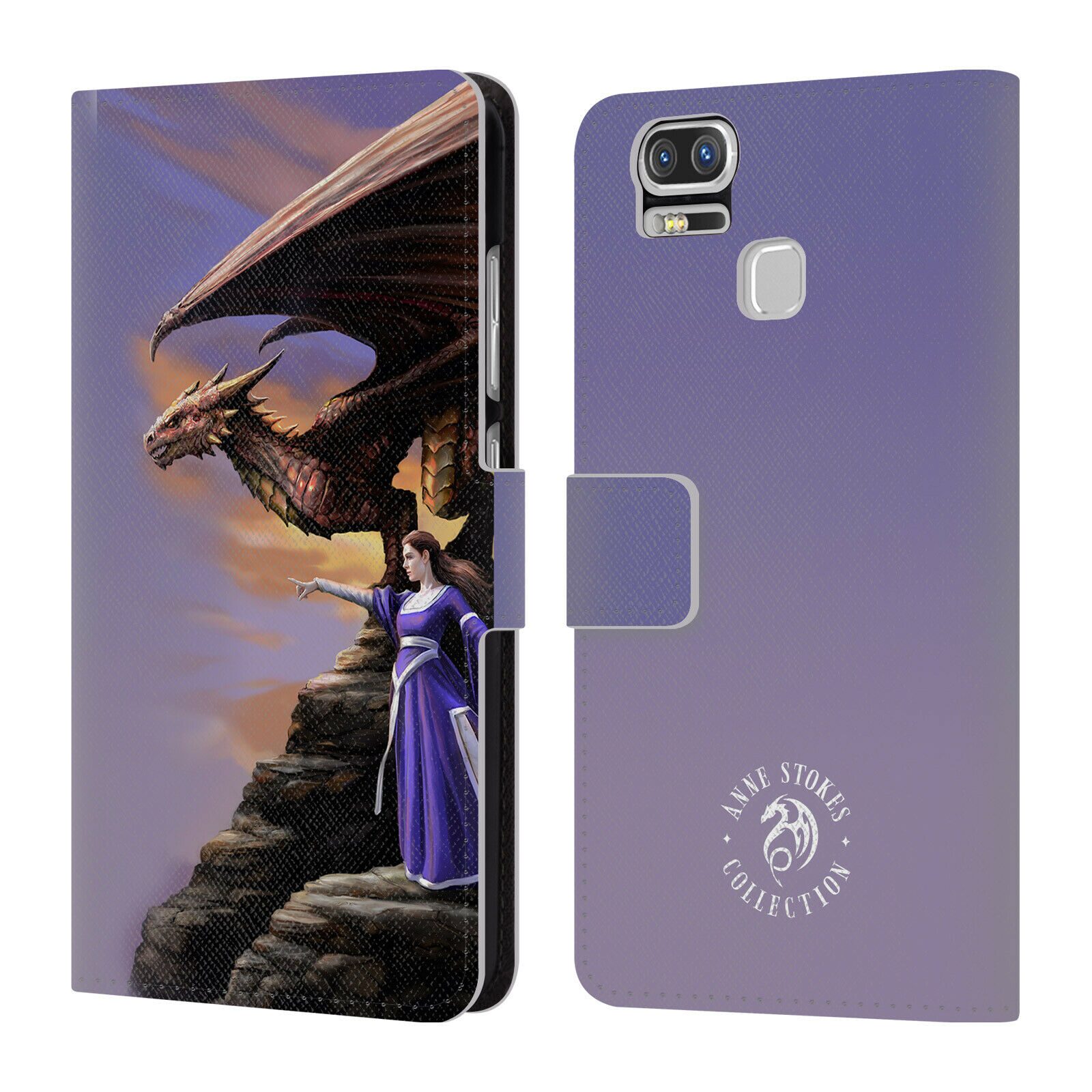 

OFFICIAL ANNE STOKES DRAGONS 2 LEATHER BOOK WALLET CASE FOR ASUS ZENFONE PHONES