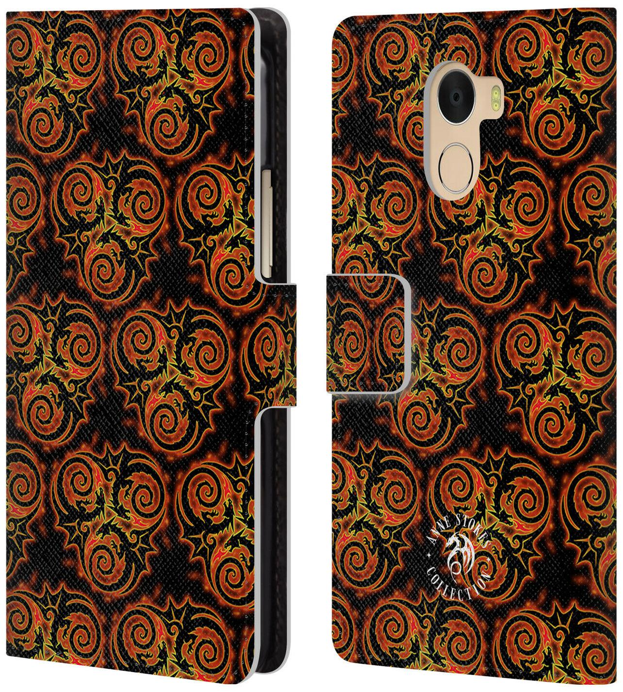 

OFFICIAL ANNE STOKES FIRE TRIBAL LEATHER BOOK CASE FOR WILEYFOX ESSENTIAL
