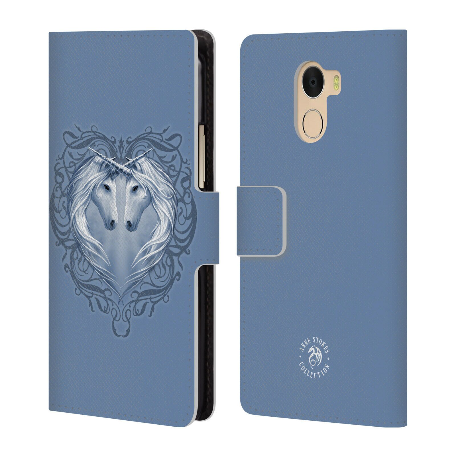 

OFFICIAL ANNE STOKES UNICORNS 2 LEATHER BOOK CASE FOR WILEYFOX ESSENTIAL