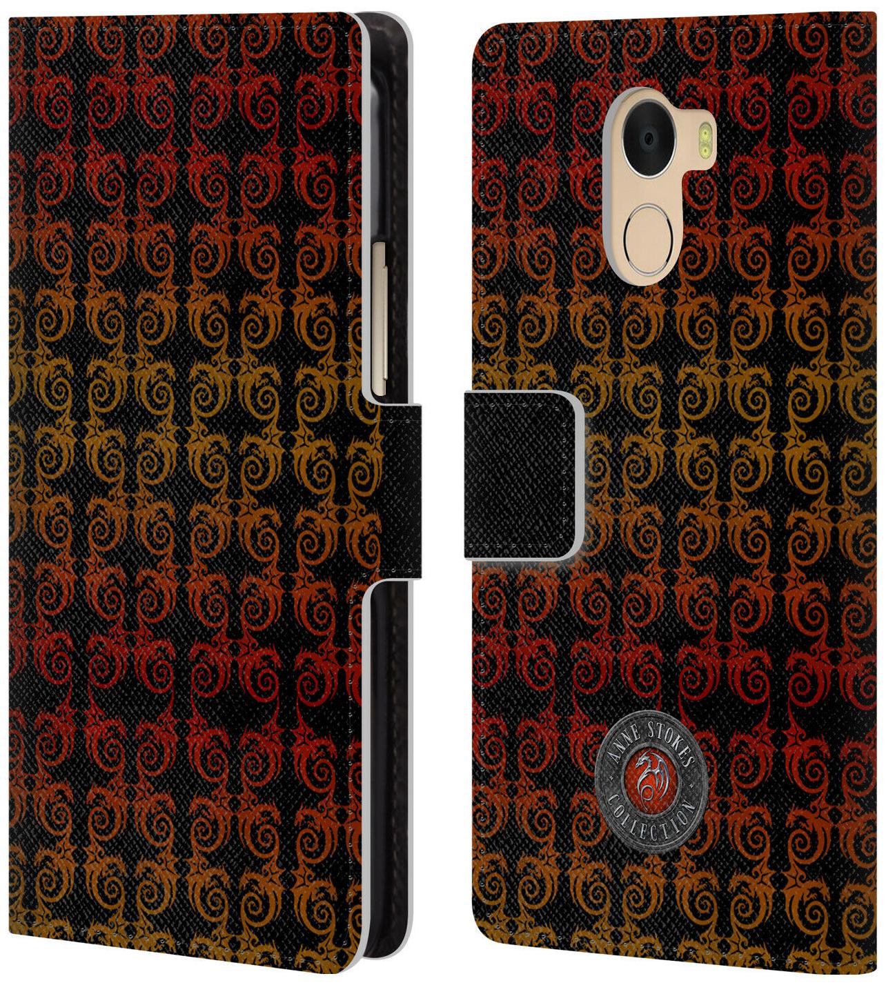 

OFFICIAL ANNE STOKES FIRE TRIBAL LEATHER BOOK CASE FOR WILEYFOX ESSENTIAL