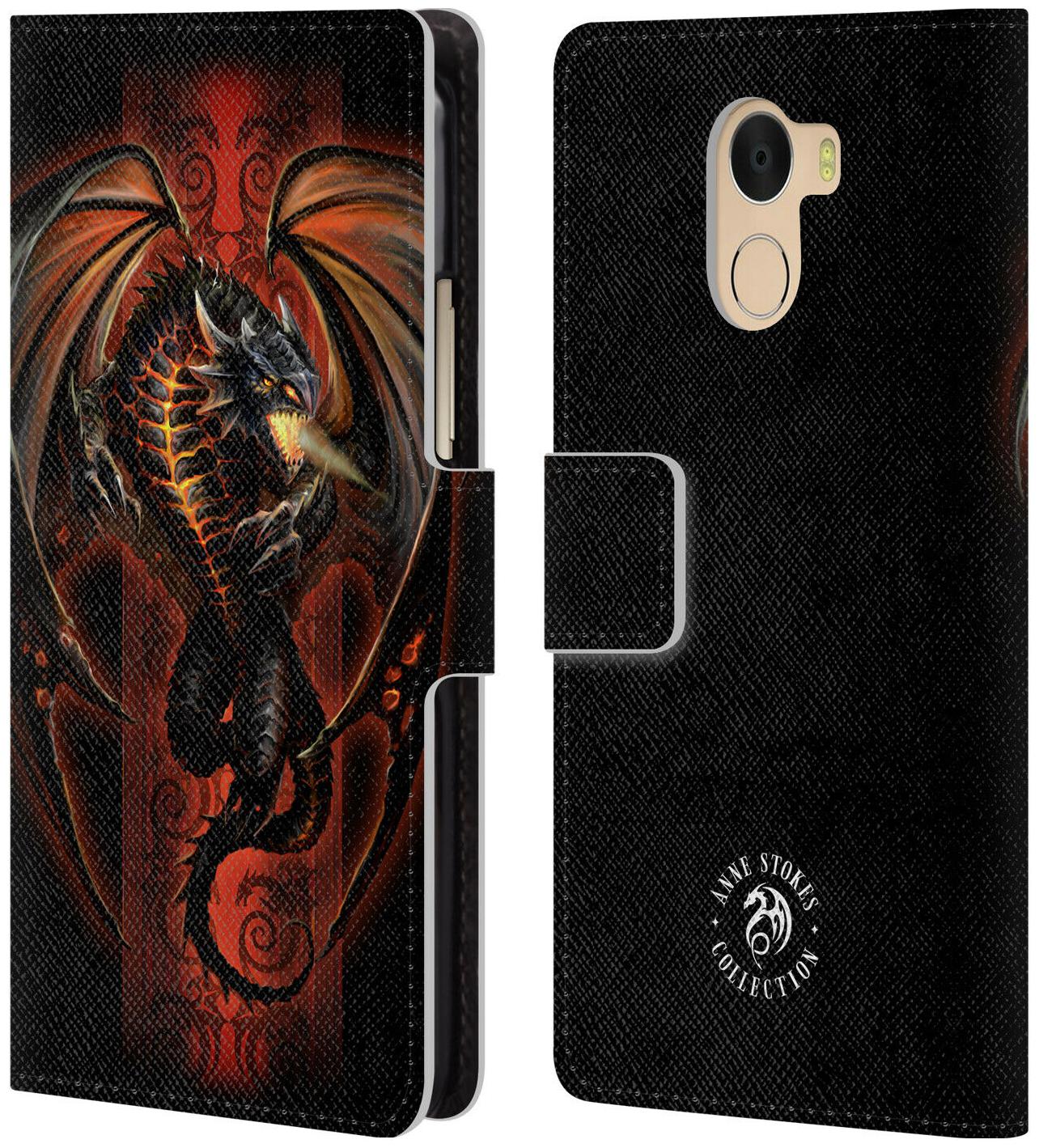 

OFFICIAL ANNE STOKES FIRE TRIBAL LEATHER BOOK CASE FOR WILEYFOX ESSENTIAL