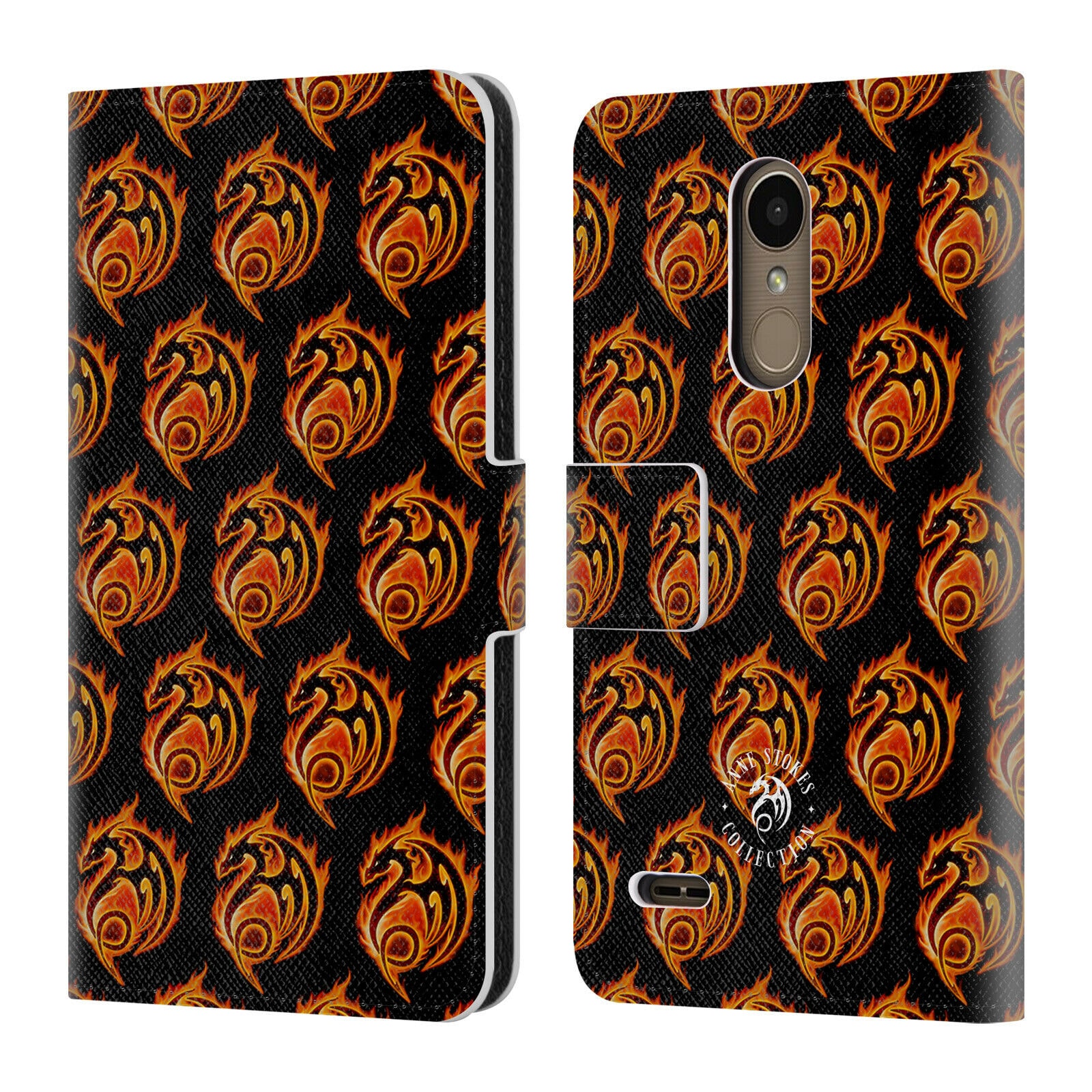 

OFFICIAL ANNE STOKES FIRE TRIBAL LEATHER BOOK WALLET CASE COVER FOR LG PHONES 1