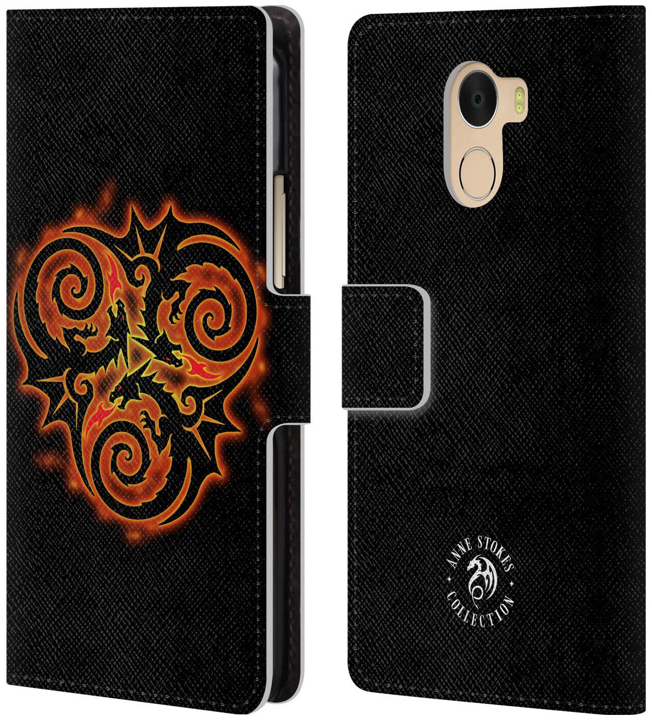 

OFFICIAL ANNE STOKES FIRE TRIBAL LEATHER BOOK CASE FOR WILEYFOX ESSENTIAL