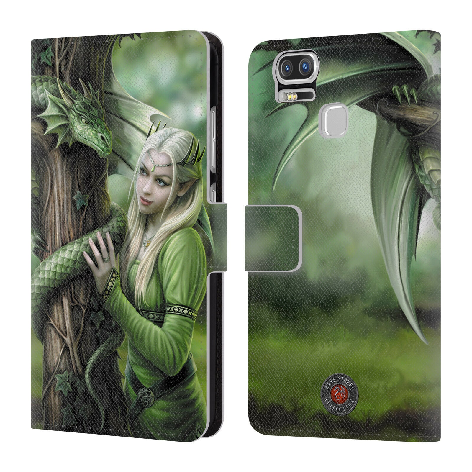 

OFFICIAL ANNE STOKES DRAGON FRIENDSHIP LEATHER BOOK CASE FOR ASUS ZENFONE PHONES