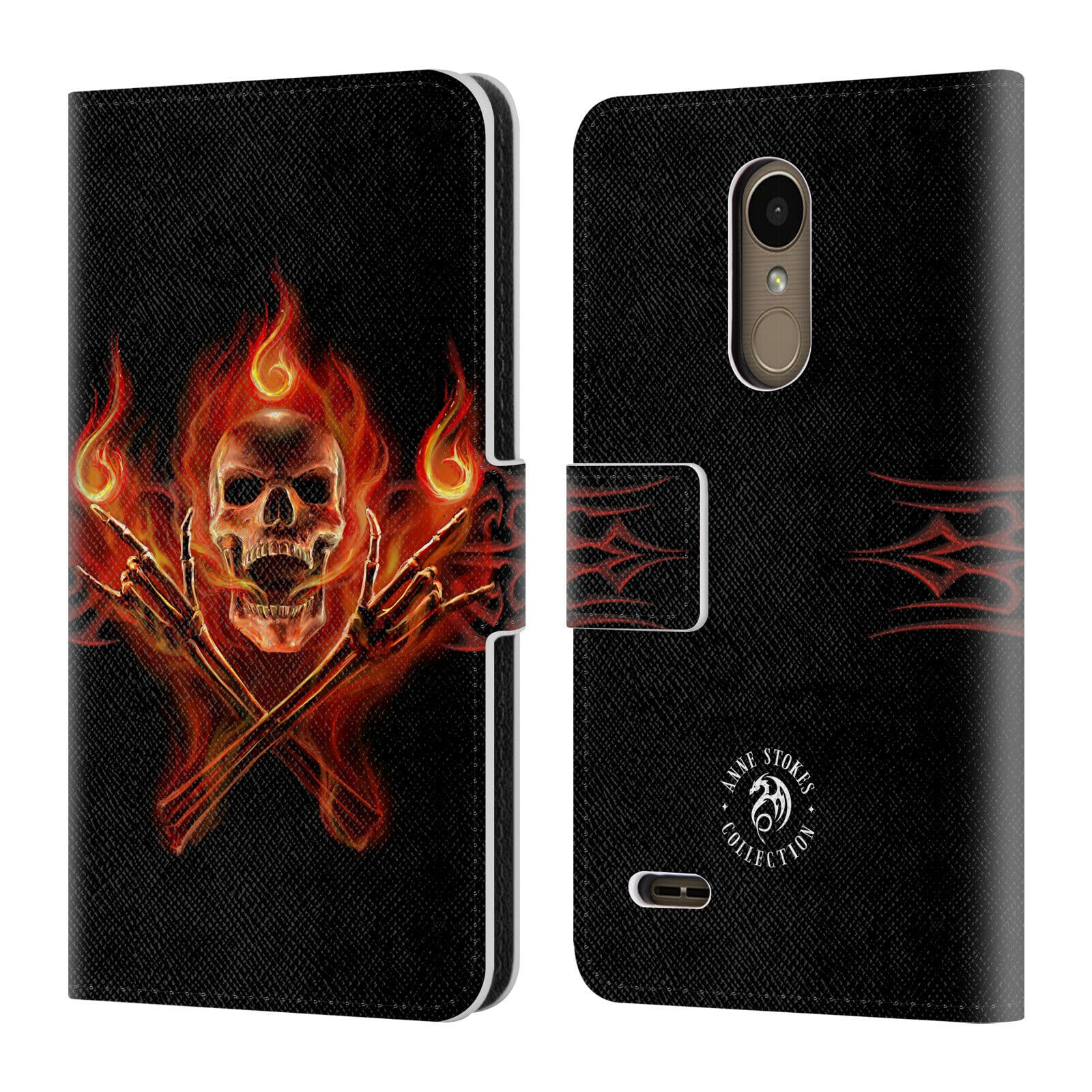 

OFFICIAL ANNE STOKES FIRE TRIBAL LEATHER BOOK WALLET CASE COVER FOR LG PHONES 1