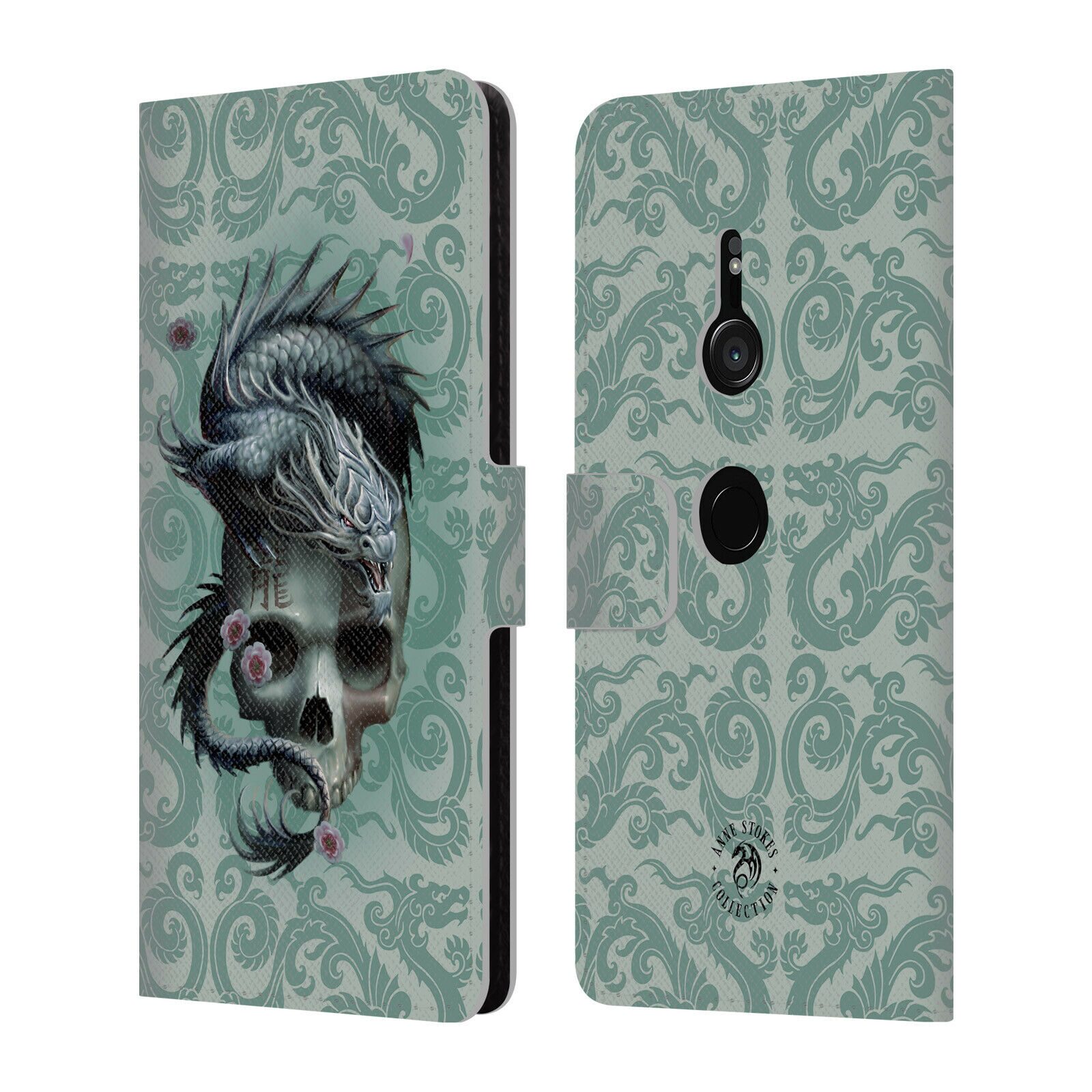 

OFFICIAL ANNE STOKES ORIENTAL SKULL LEATHER BOOK WALLET CASE FOR SONY PHONES 1