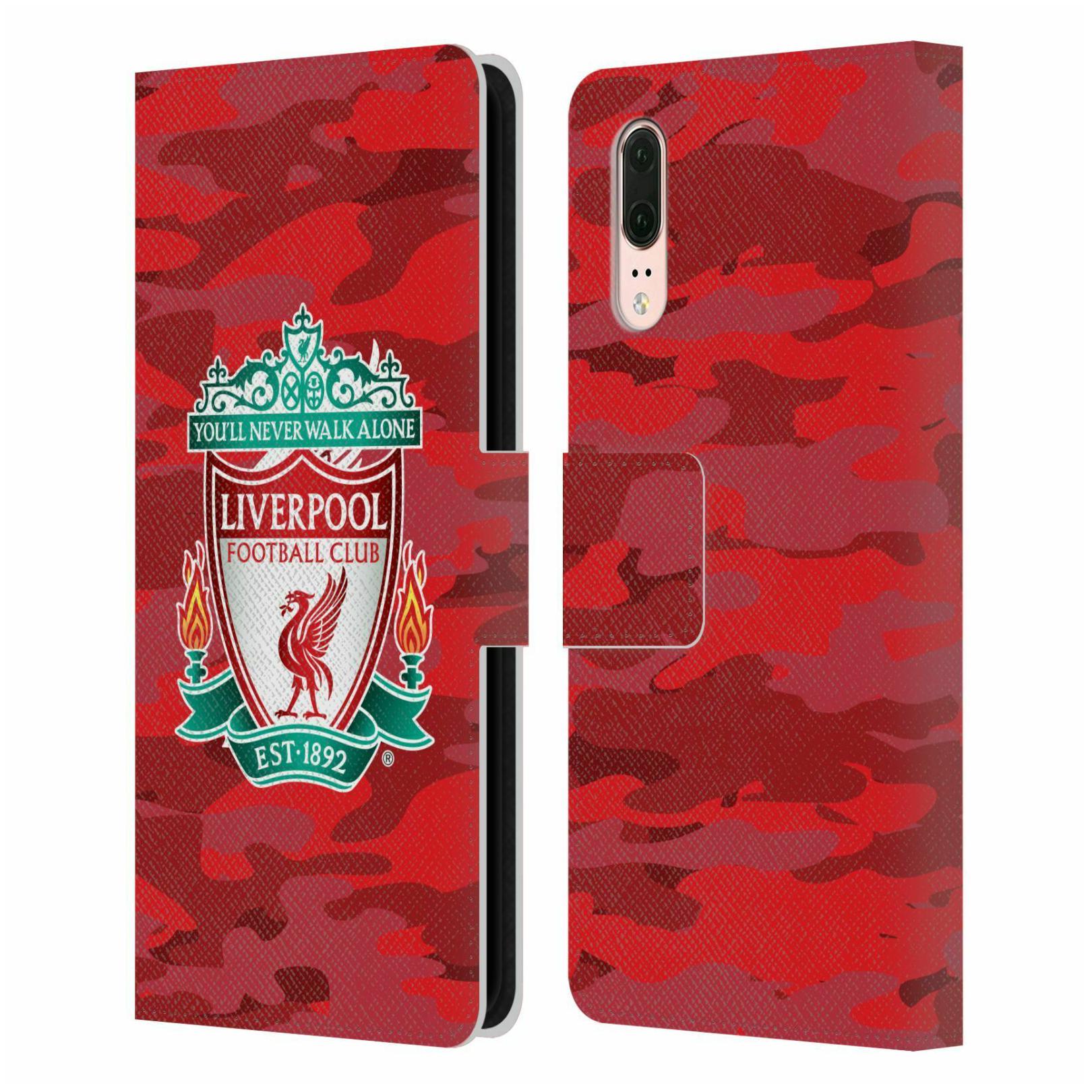 

OFFICIAL LIVERPOOL FOOTBALL CLUB CAMOU PU LEATHER BOOK CASE FOR HUAWEI PHONES