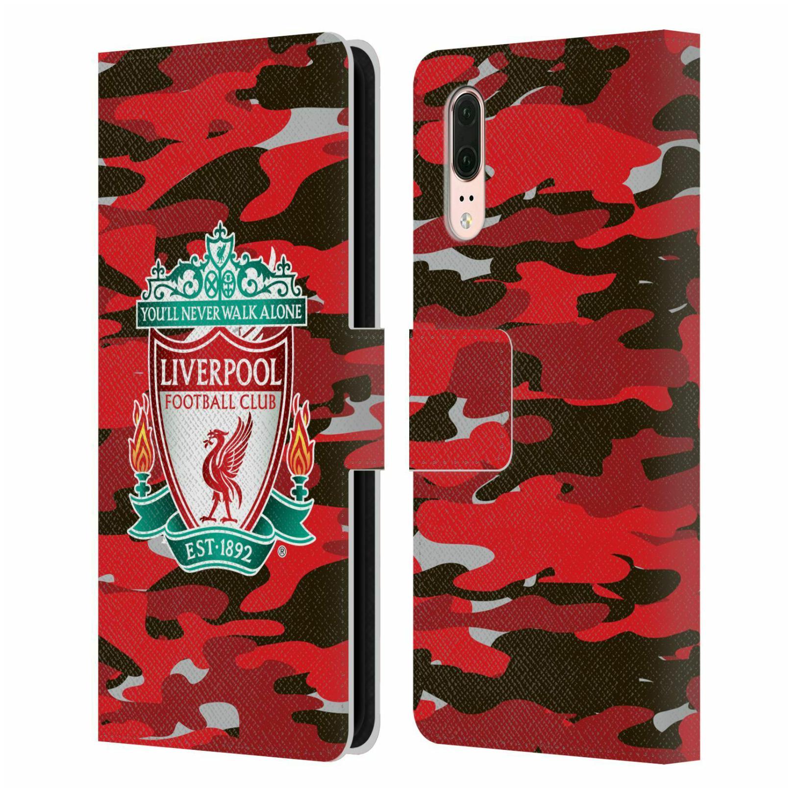 

OFFICIAL LIVERPOOL FOOTBALL CLUB CAMOU PU LEATHER BOOK CASE FOR HUAWEI PHONES