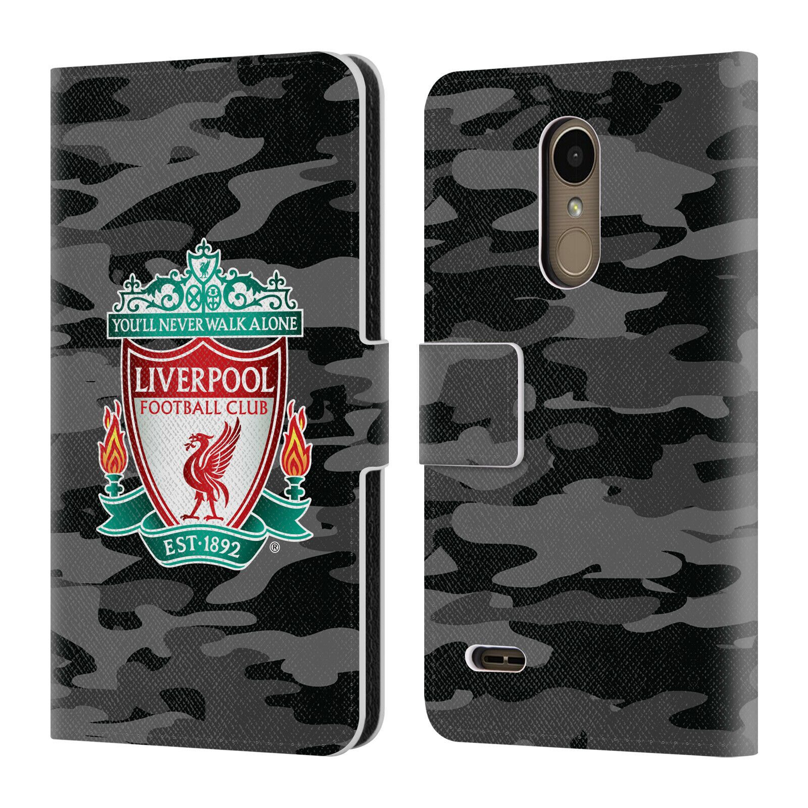 

OFFICIAL LIVERPOOL FOOTBALL CLUB CAMOU PU LEATHER BOOK CASE FOR LG PHONES 1