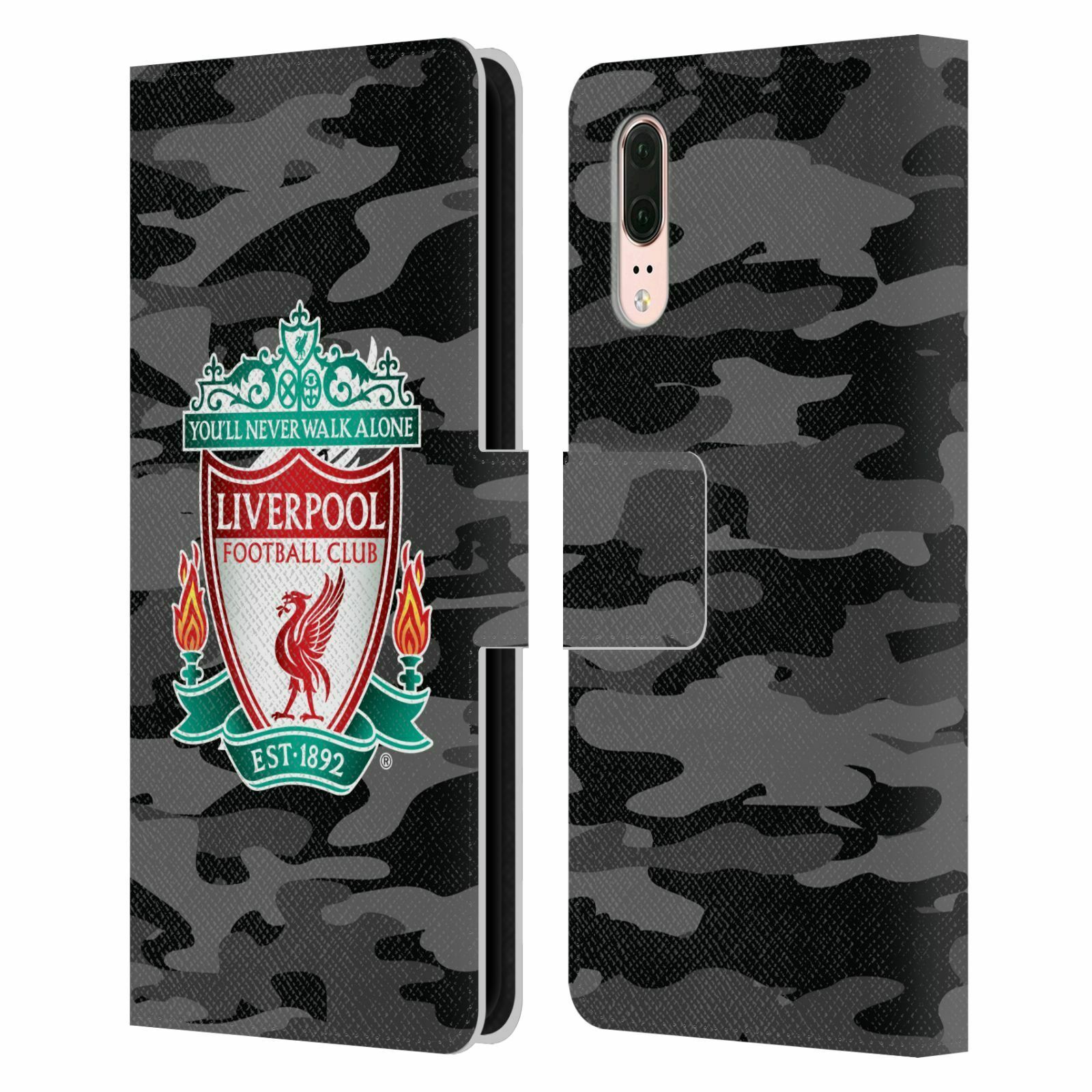

OFFICIAL LIVERPOOL FOOTBALL CLUB CAMOU PU LEATHER BOOK CASE FOR HUAWEI PHONES